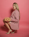 Angelina Tweed Jacket Set White / Red