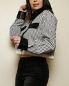 Briella stripe black blouse