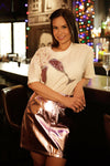 Amina metallic pink skirt