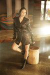 Ava skort dress leather black
