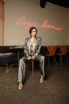 Adeleine silver glitter suit set