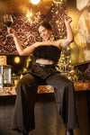 Loreen belted wide leg pants black