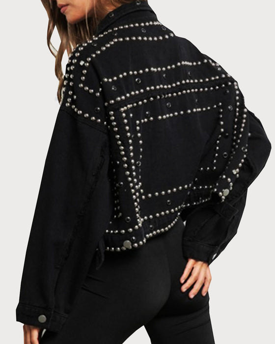 Charlotte black denim oversized jacket