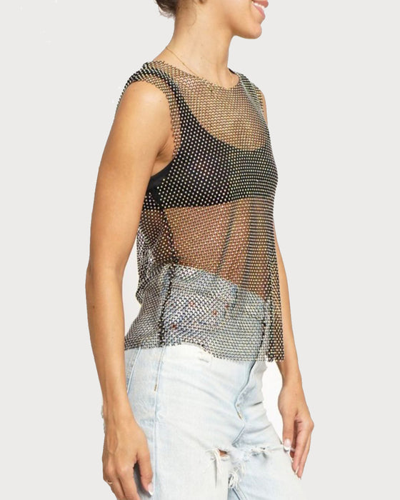Crystal Black Shine tank top