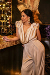 Nell jumpsuit flower drape