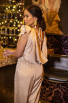 Nell jumpsuit flower drape