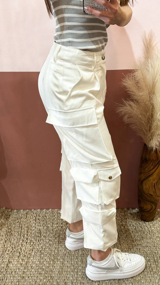 parker cargo pants in white