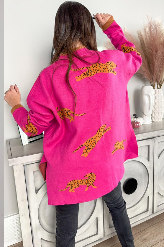 Pattern tiger pink sweater