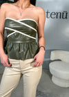 Ceci in olive leather top