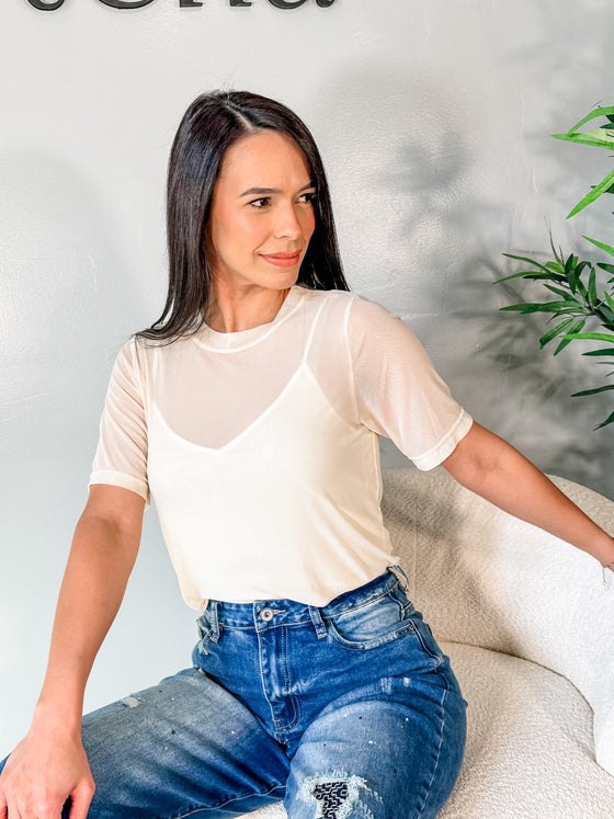 Kristina in Cream Top