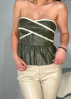 Ceci in olive leather top