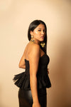 Dorka Ruffle Top in Black