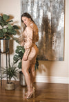 Carlota satin dress mocha