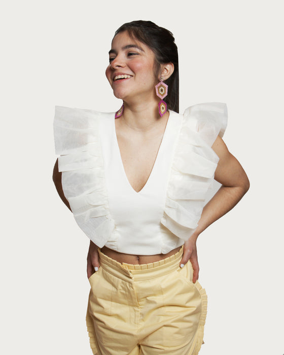 Chamomile ruffle top