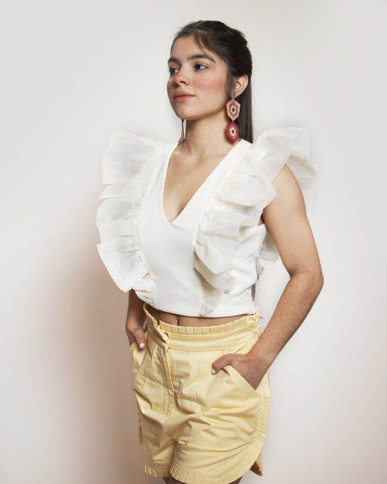 Chamomile ruffle top